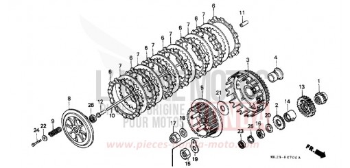 EMBRAYAGE XR600RM de 1991